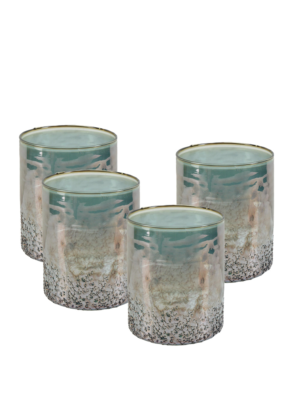 Textured Grey Glass Cylinder Vase