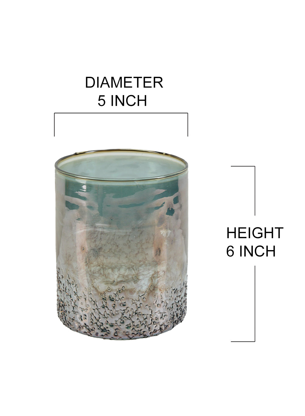 Textured Grey Glass Cylinder Vase