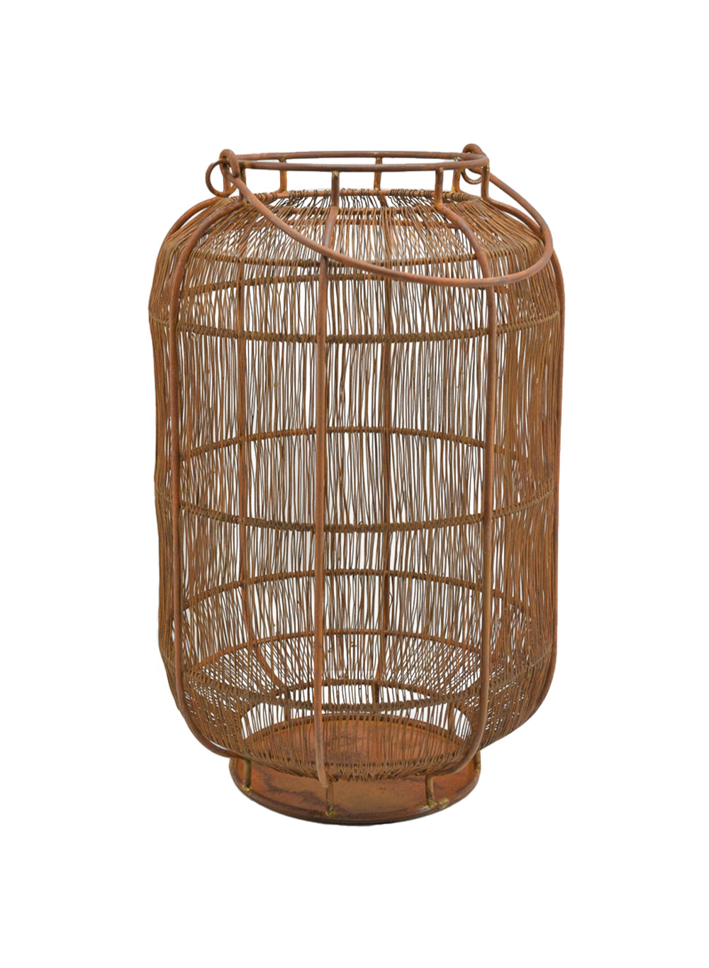 Rustic Wired Candle Lantern - Cylindrical Lantern, In 2 Sizes