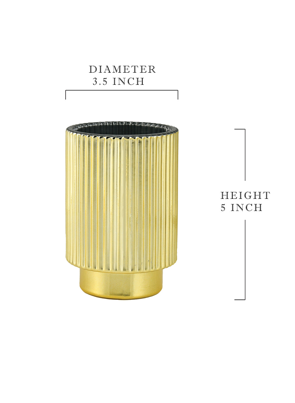 Ribbed Pedestal Glass Votive Holder, in 2 Colors