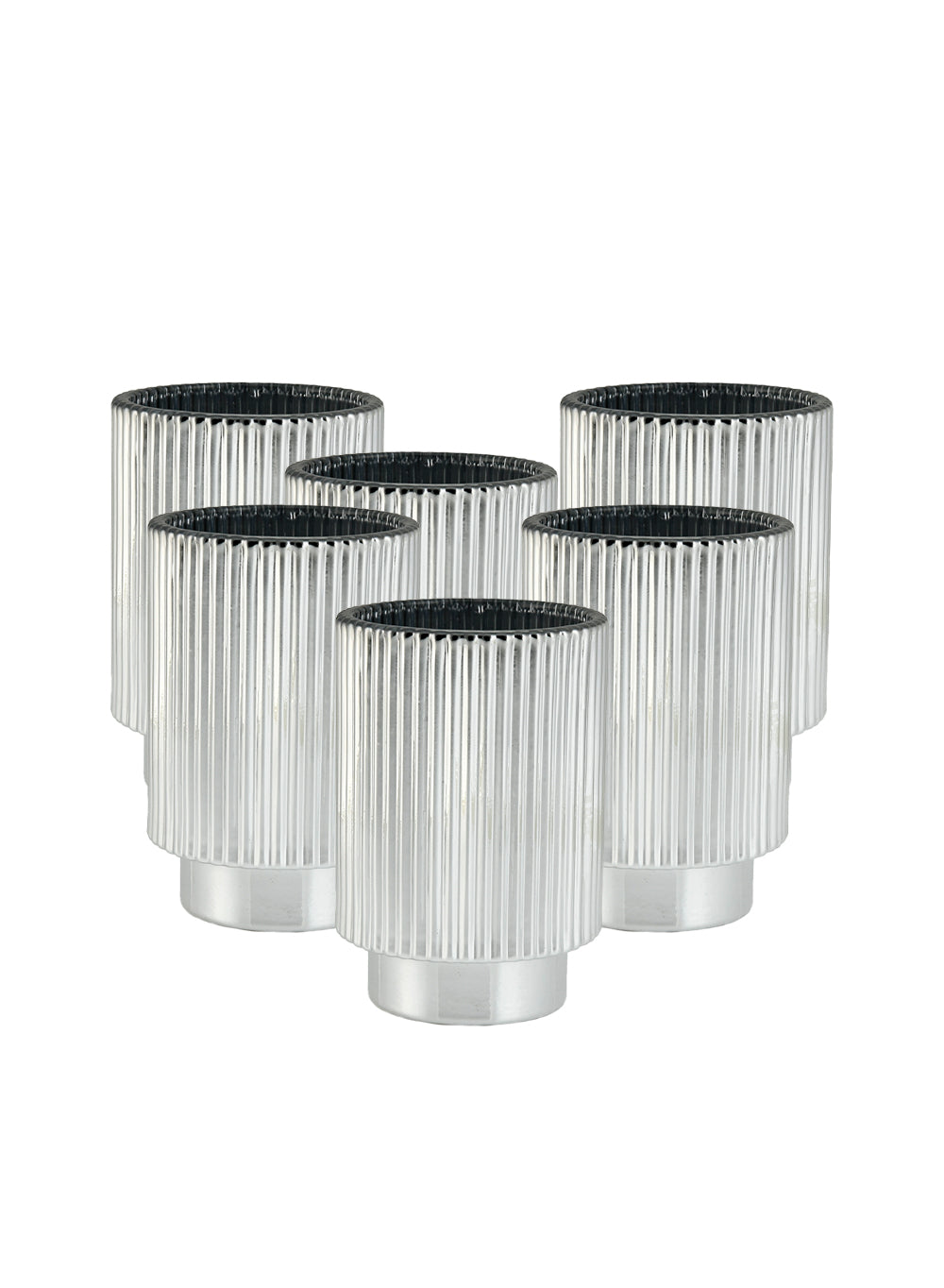 Ribbed Pedestal Glass Votive Holder, in 2 Colors