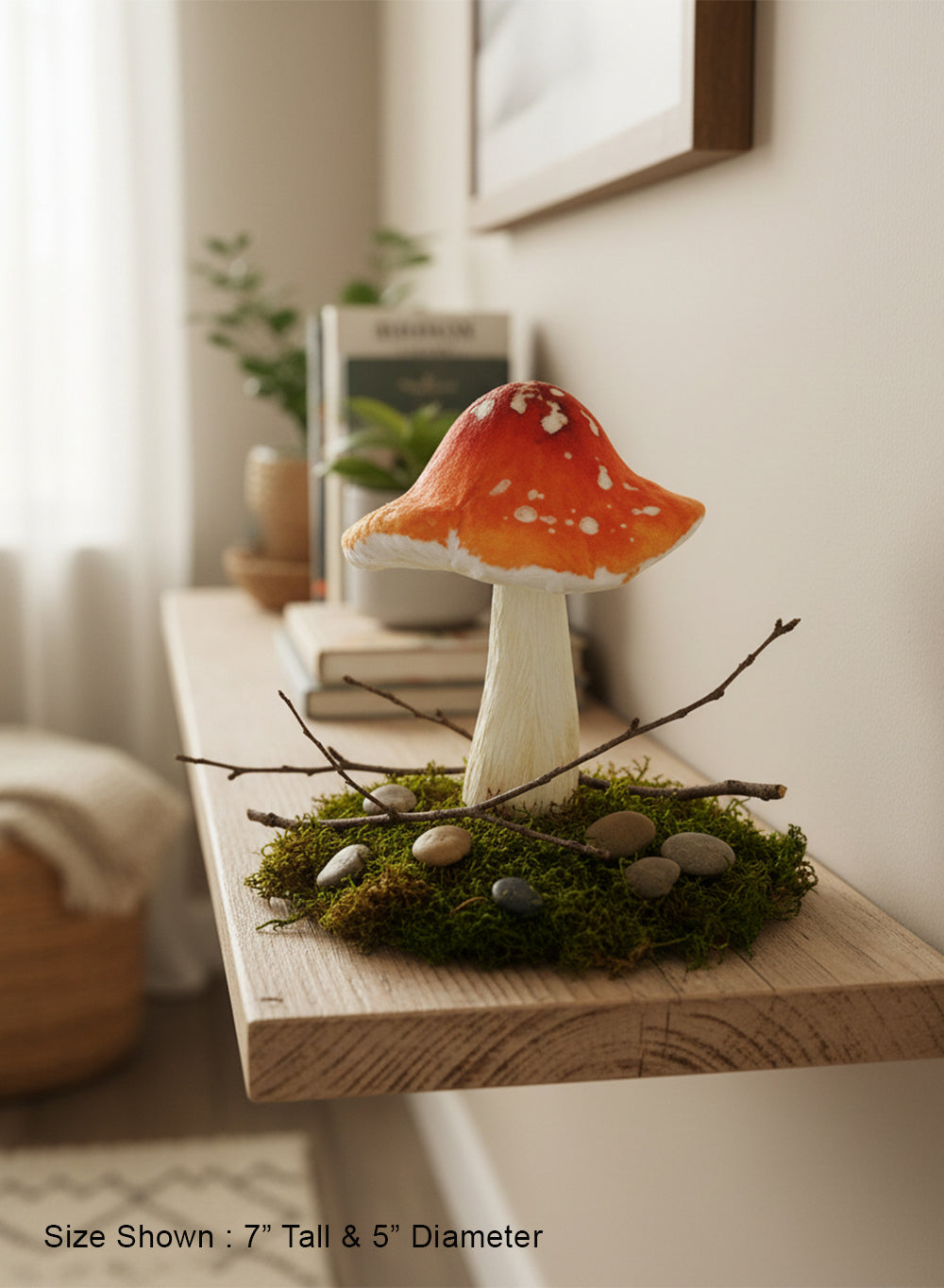 Forest Whimsy Mushroom Hanging Ornaments, 5" Wide & 7" Tall, Pack of 12