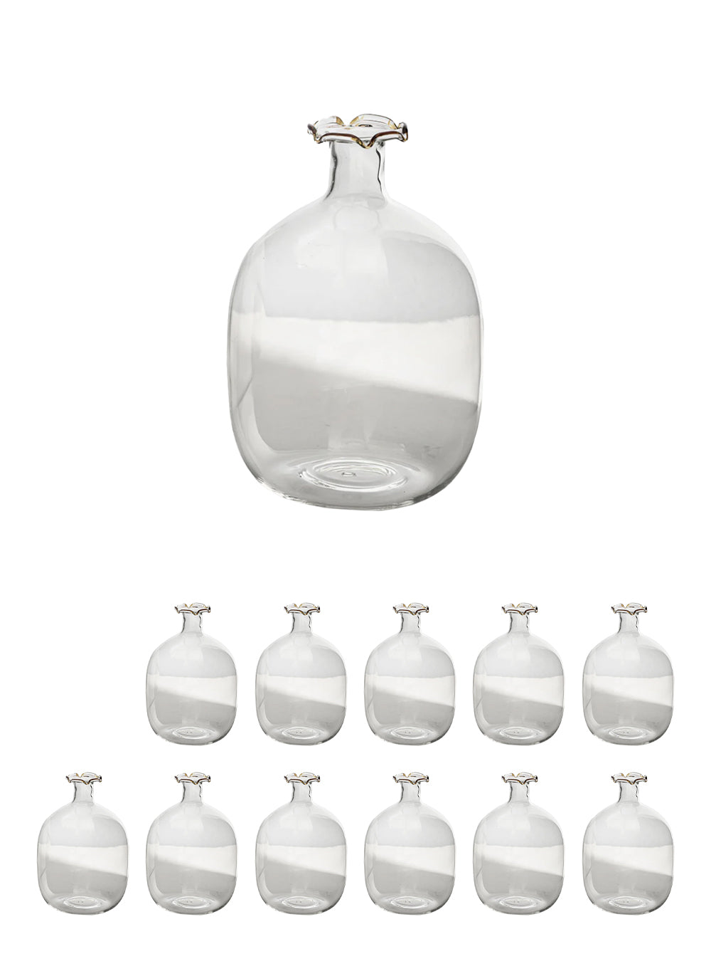 Honeyglow Clear Glass Bottle Bud Vase, 4" Diameter & 6" Tall, Pack of 12