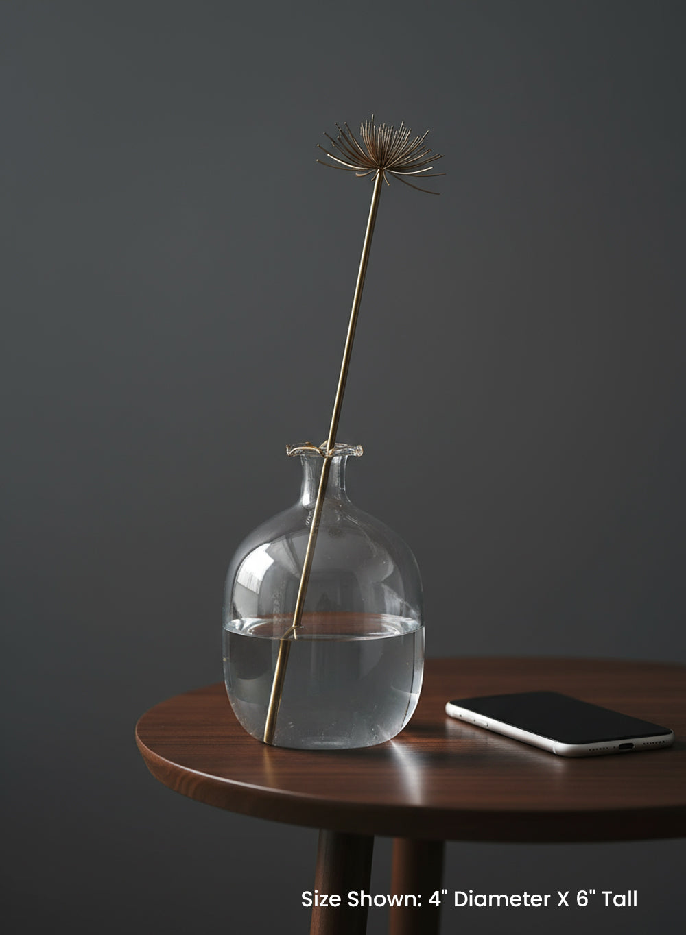 Honeyglow Clear Glass Bottle Bud Vase, 4" Diameter & 6" Tall, Pack of 12