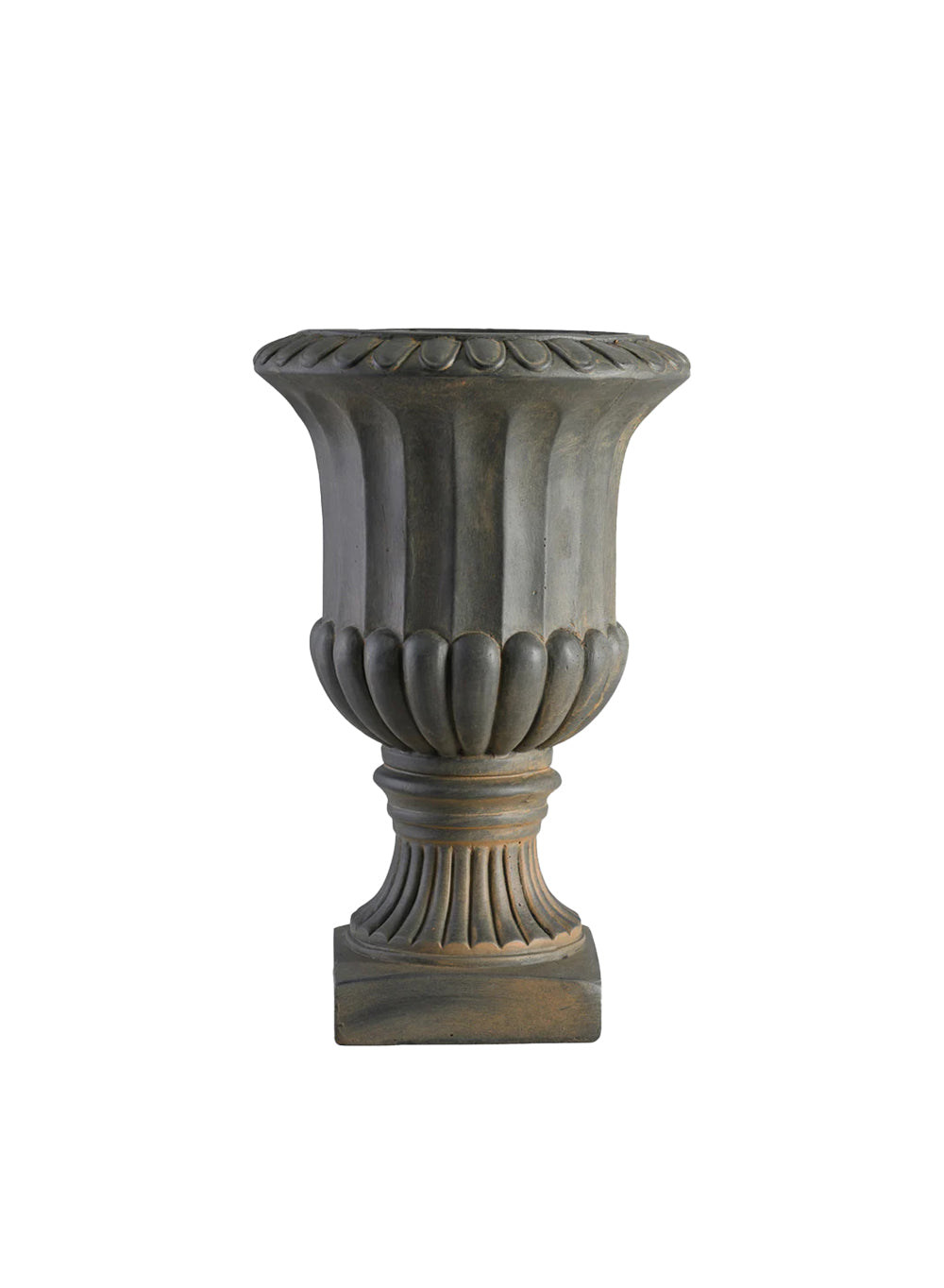 Bronze Fiberclay Garden Urn, 11" Diameter & 17" Tall