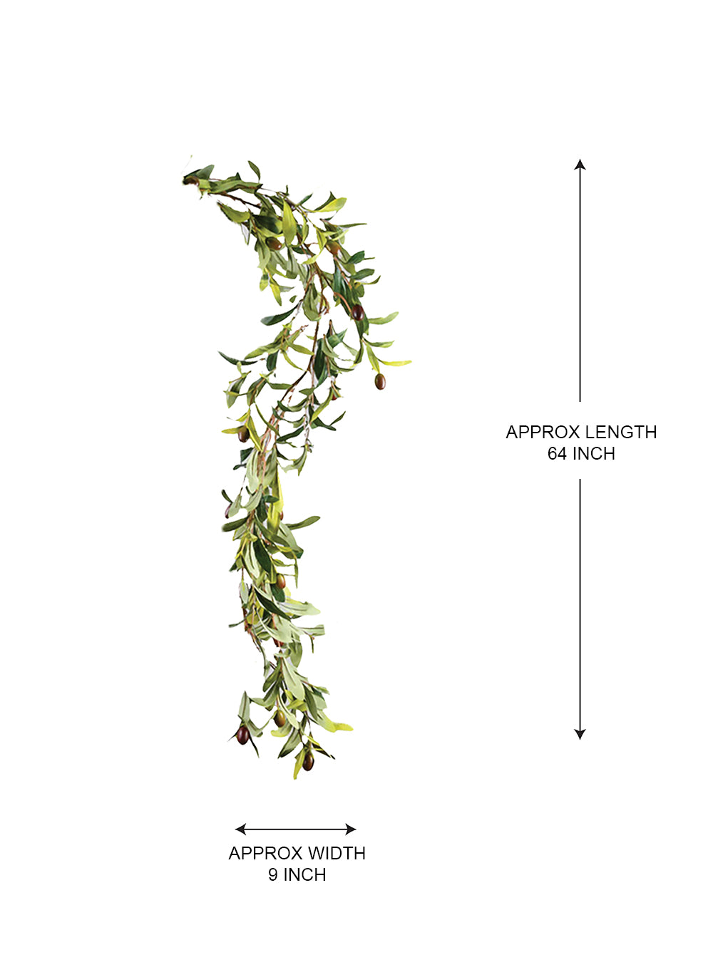 64" Artificial Olive Garland