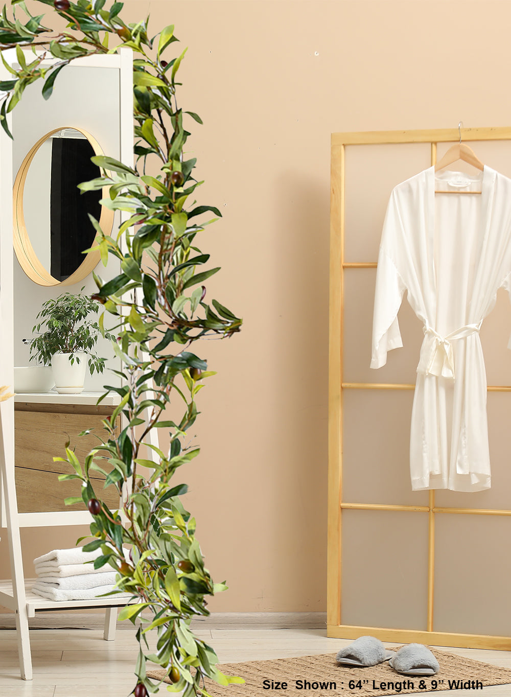 64" Artificial Olive Garland