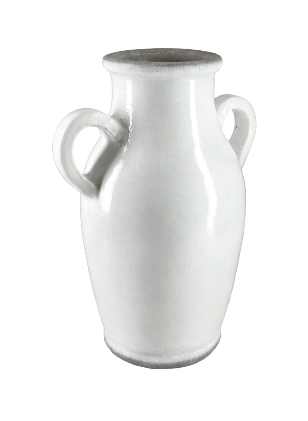 Sarona White Ceramic Jar Vase, 9.5" Diameter & 18.5" Tall