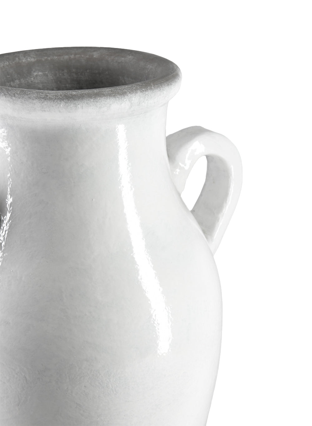 Sarona White Ceramic Jar Vase, 9.5" Diameter & 18.5" Tall