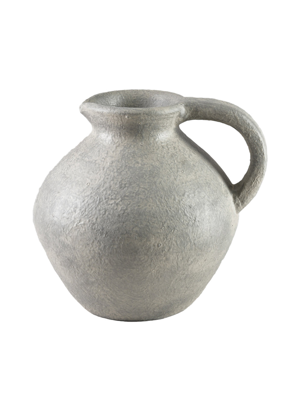 Gray Ceramic Jug Vase, 10.5" Diameter & 10.5" Tall