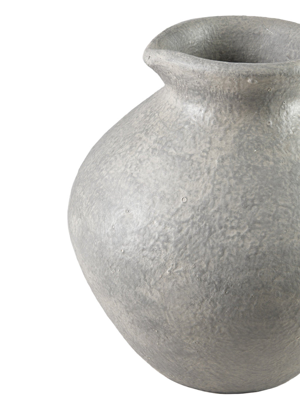 Gray Ceramic Jug Vase, 10.5" Diameter & 10.5" Tall