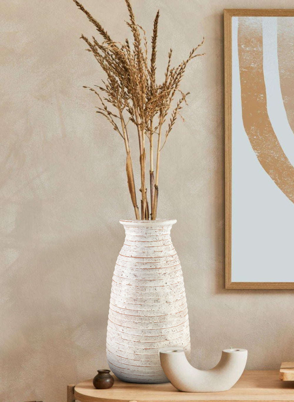 Calluna Ceramic Vase, 8.5" Diameter & 16" Tall