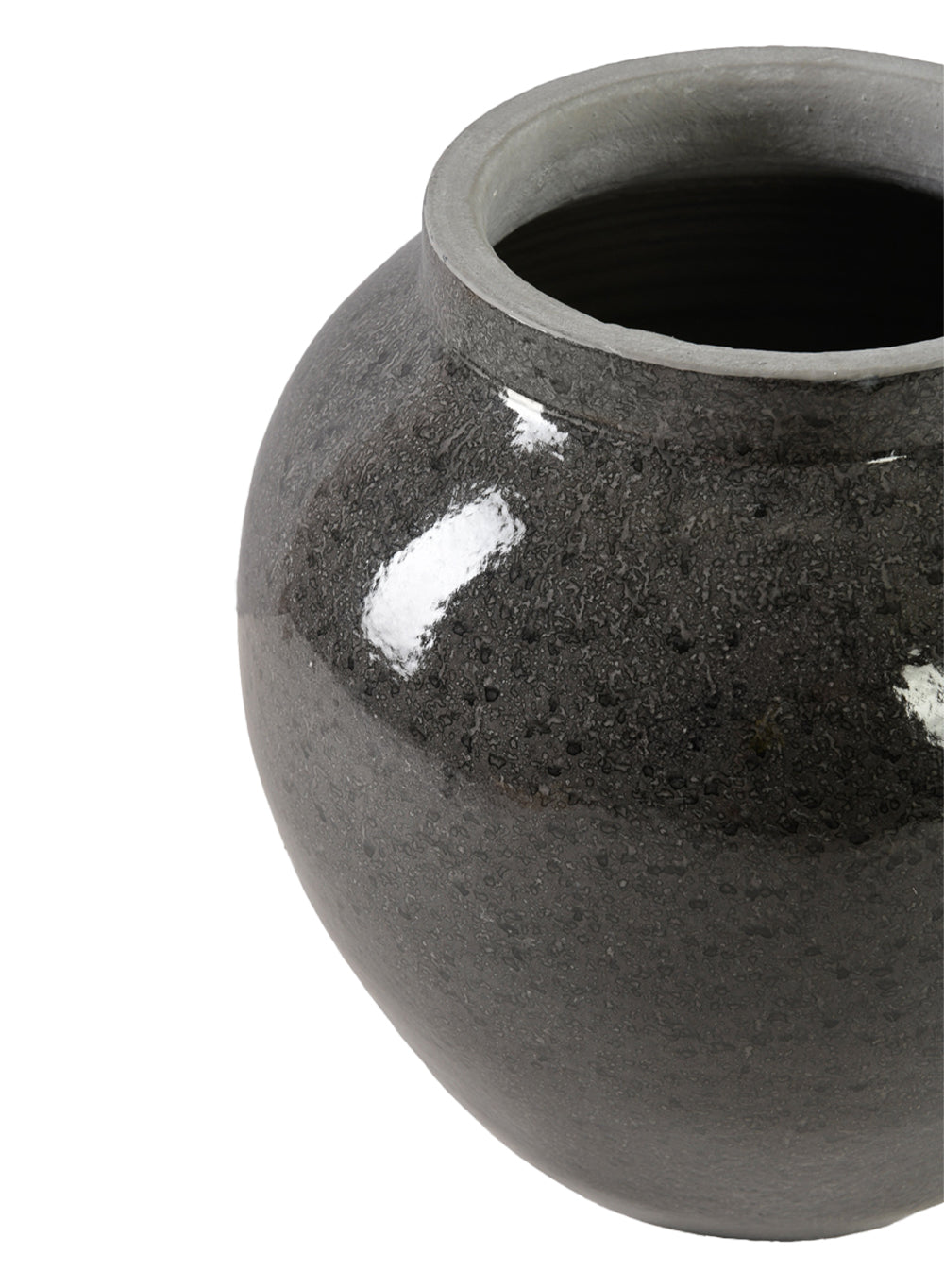 Mirella Ceramic Black Vase, 10" Diameter & 11" Tall