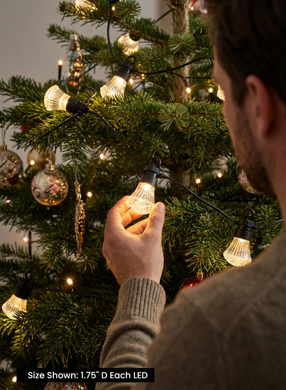 10 Warm LED String Lights, 123" Long
