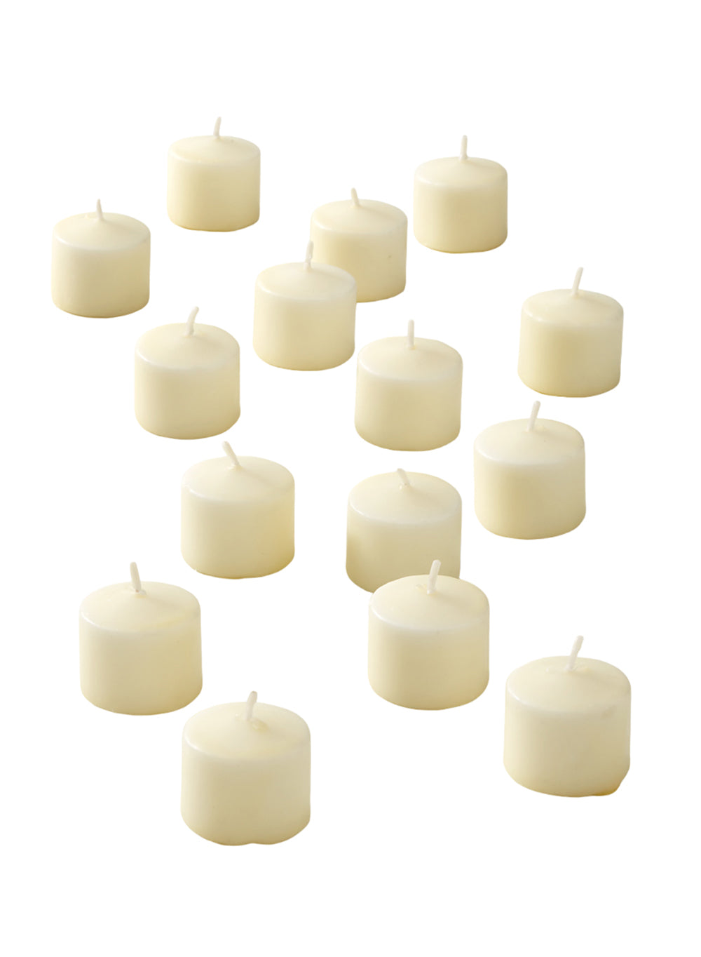 Bundle: Clear Ribbed Glass Votive Holders with Ivory Votive Candles