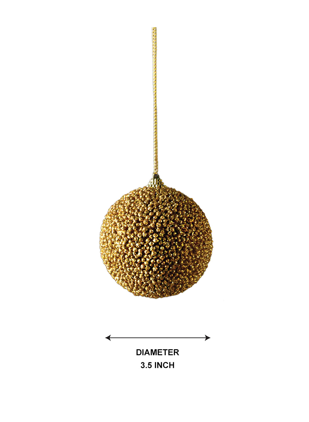 Beaded Ornament Balls, 3.5" Diameter, Pack of 6