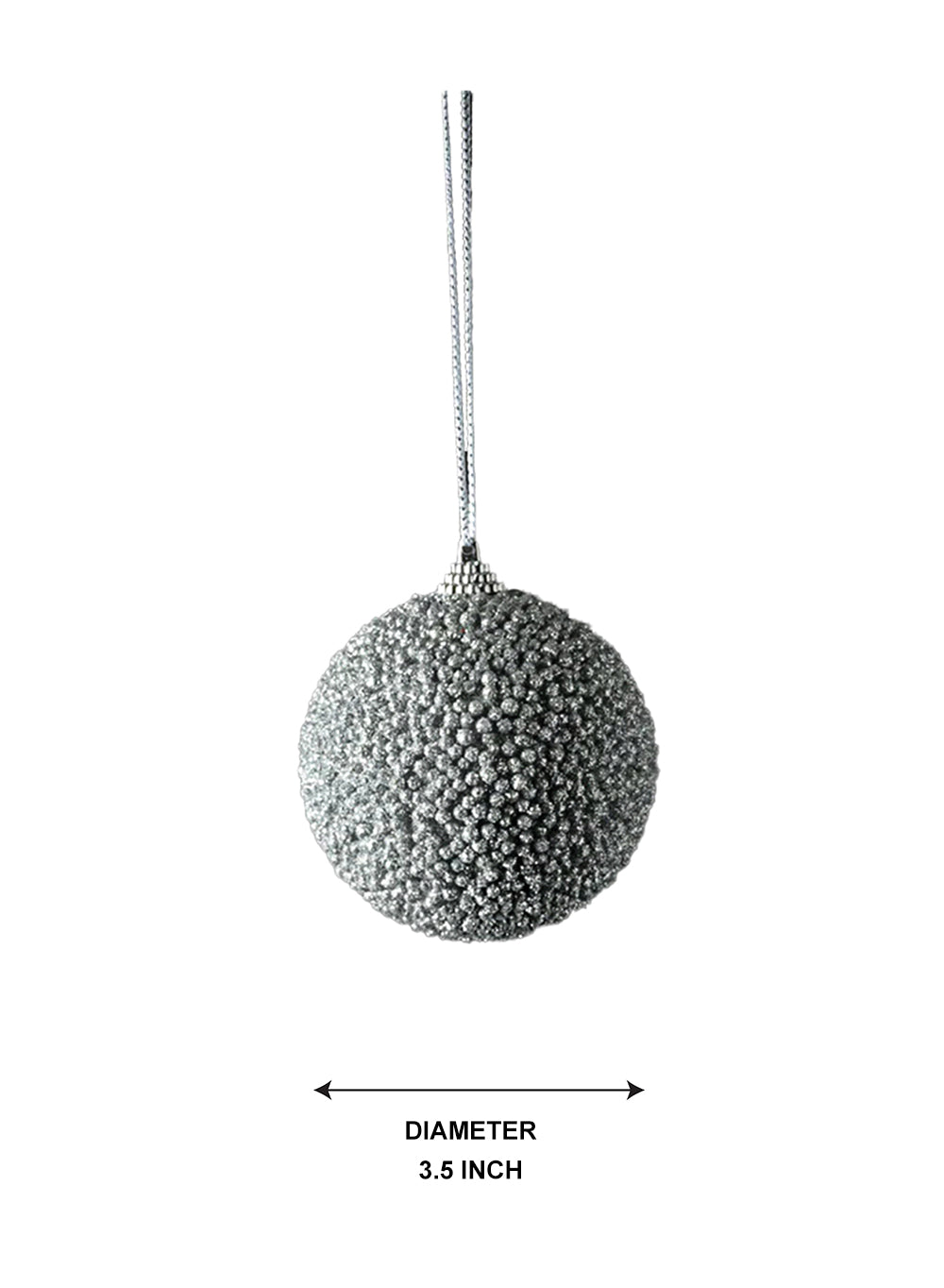 Beaded Ornament Balls, 3.5" Diameter, Pack of 6