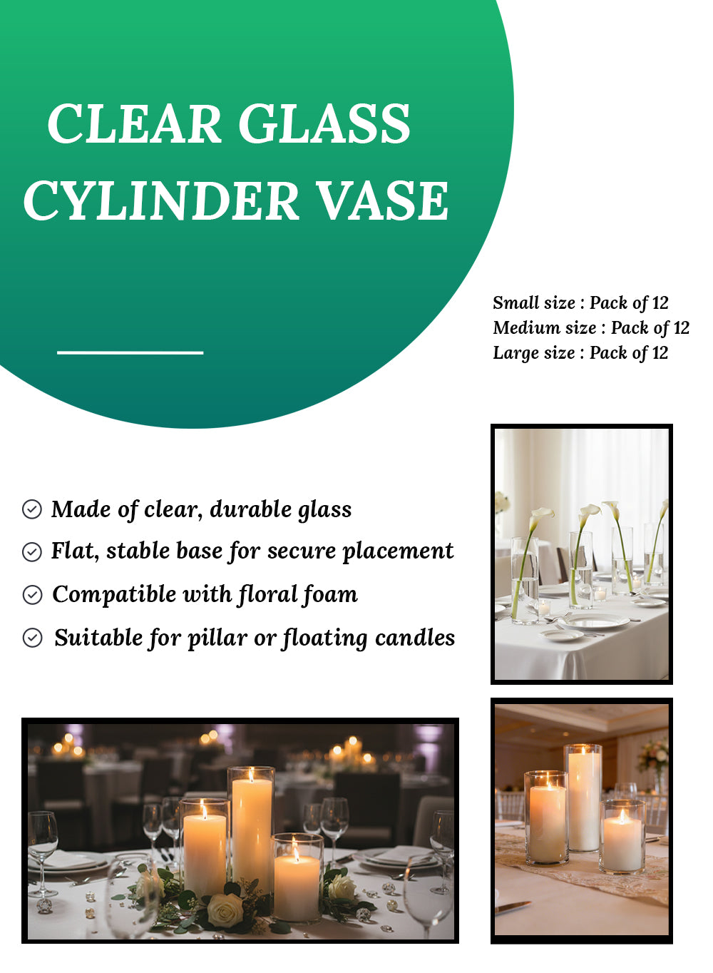 Clear Glass Cylinder Vase Collection