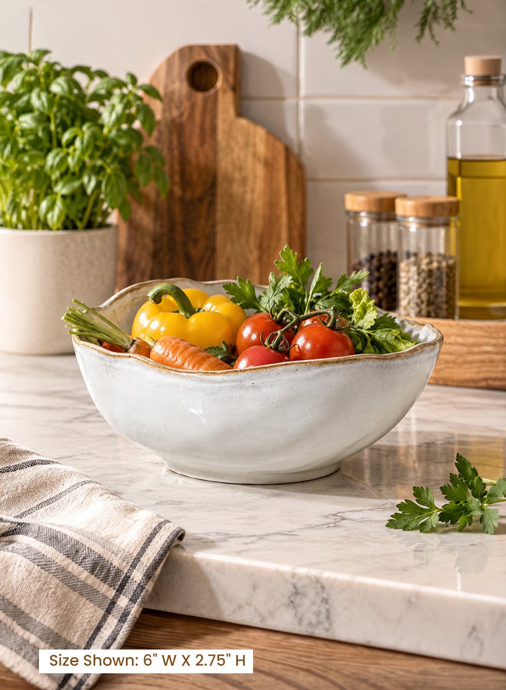 Free-Form Edge Glazed Ceramic Bowl Collection
