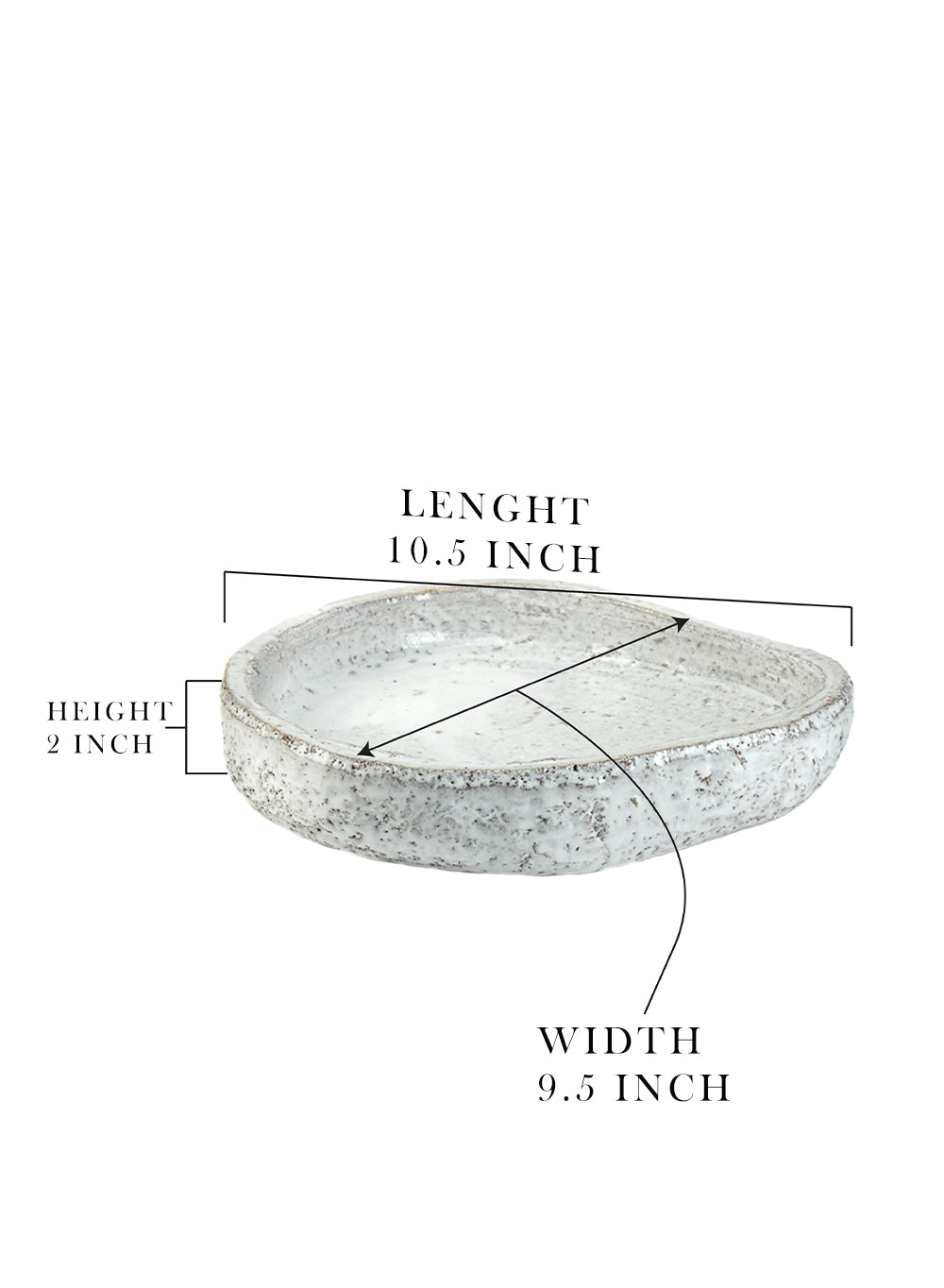 Vintage White Cement Bowl Vase, in 2 Sizes