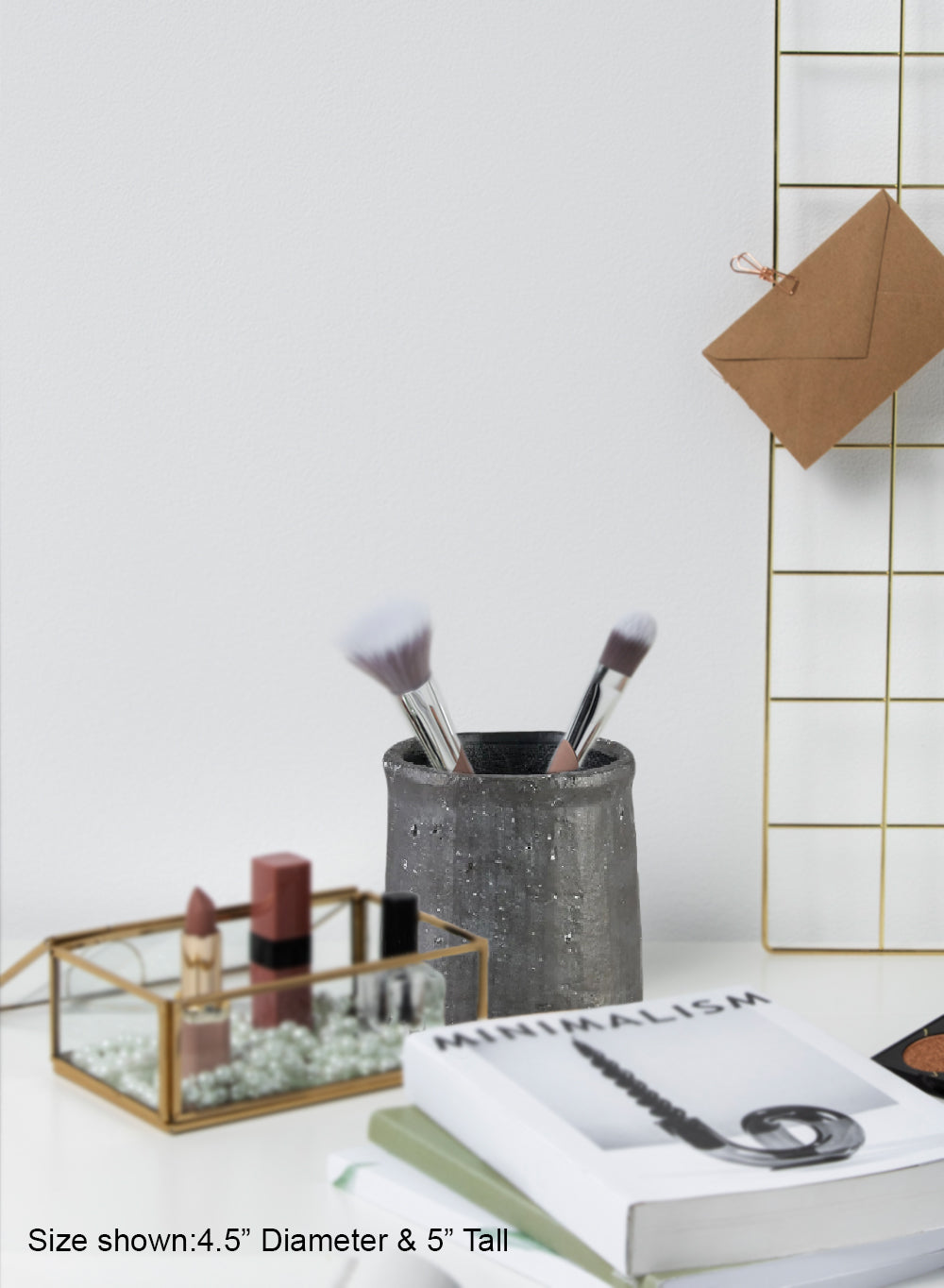 UrbanEdge Black Terrazzo Vase, 4.5" Diameter & 5" Tall