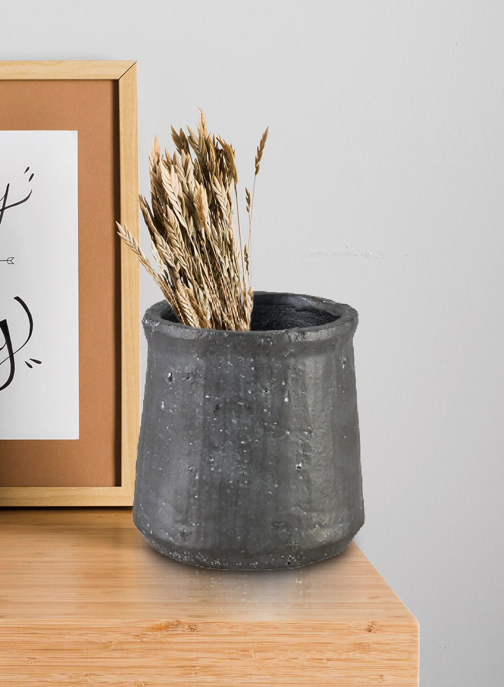 UrbanEdge Black Terrazzo Vase, 4.5" Diameter & 5" Tall