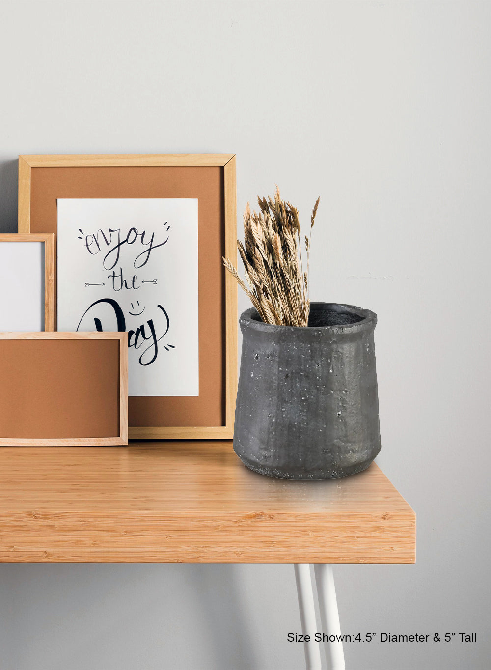 UrbanEdge Black Terrazzo Vase, 4.5" Diameter & 5" Tall