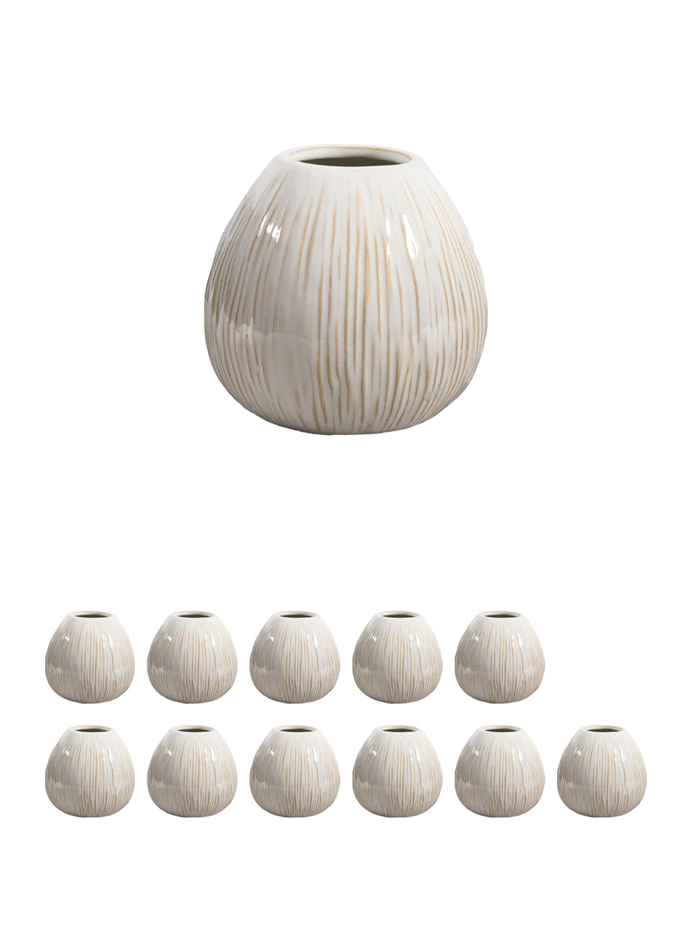 Arlo Ribbed Ceramic Vase Collection