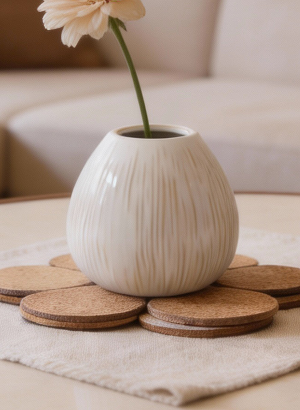 Arlo Ribbed Ceramic Vase Collection
