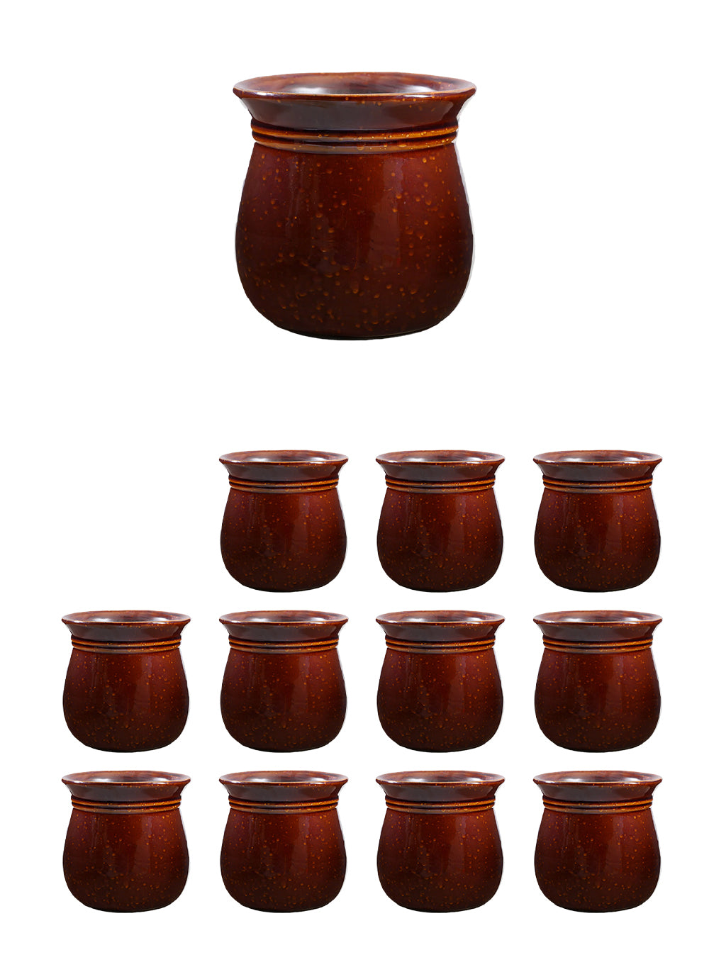 Amber Brown Ceramic Bell Planter Collection
