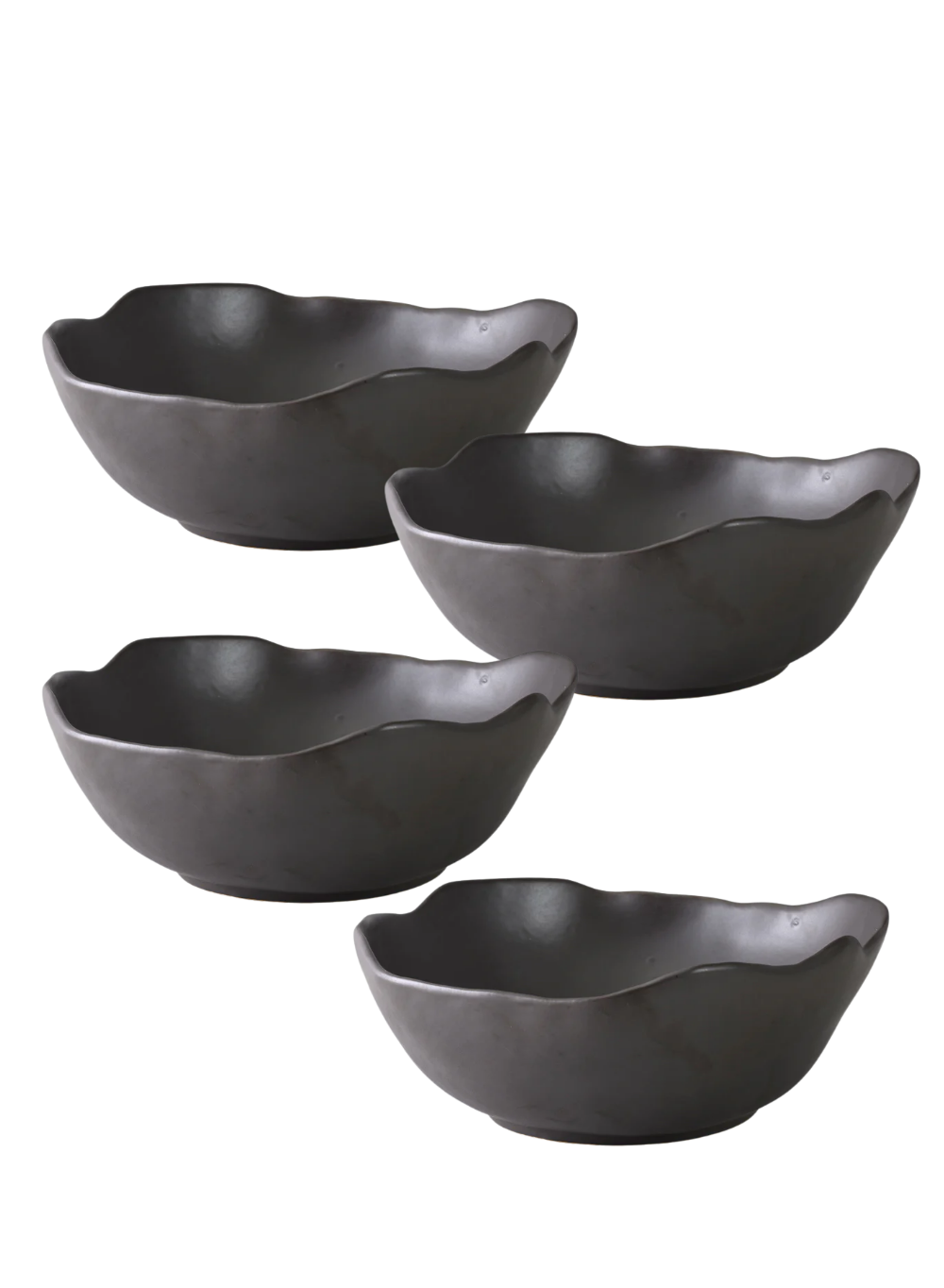 Free-Form Edge Glazed Ceramic Bowl, in 4 Sizes