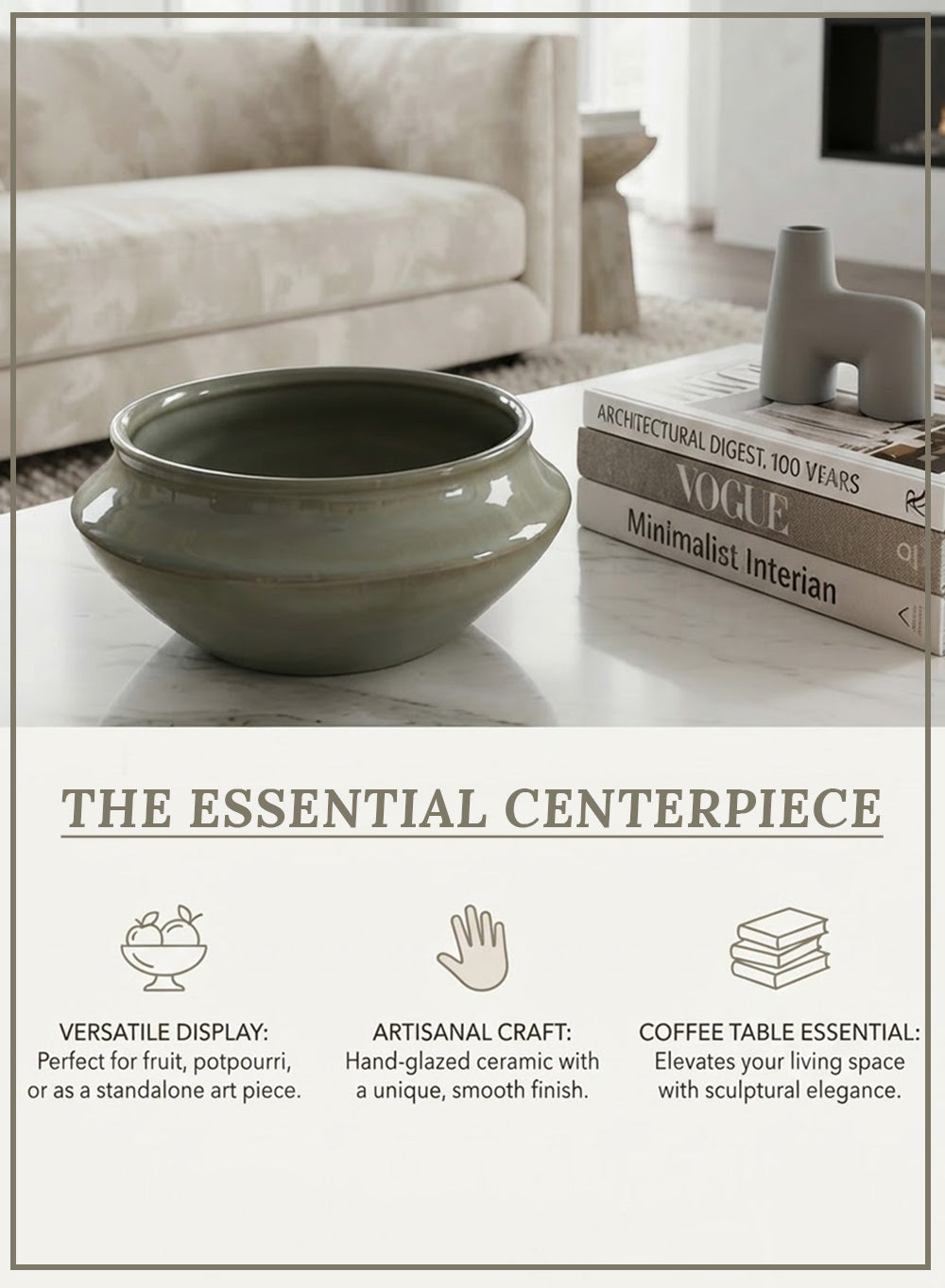 Sage Green Glazed Ceramic Bowl Collection
