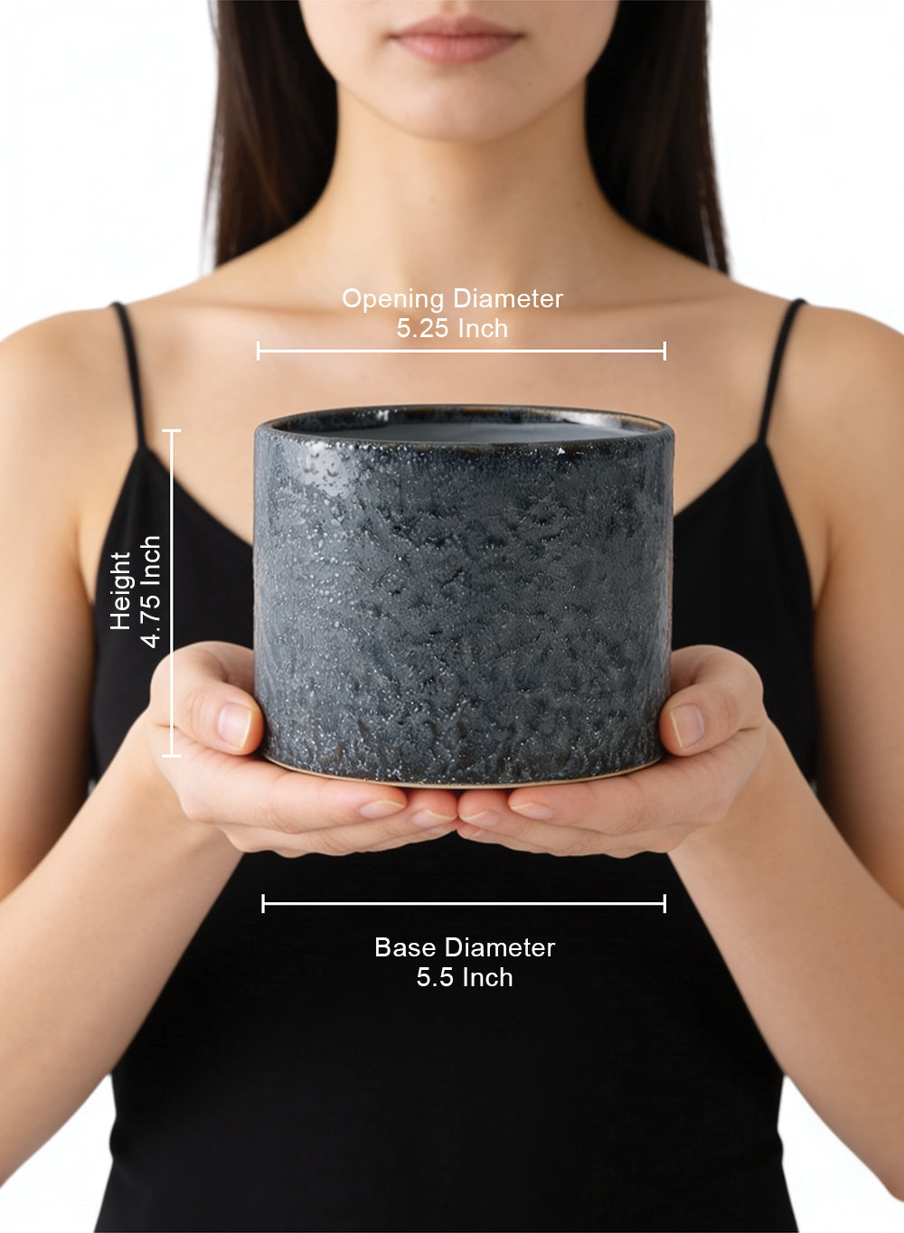 Noctra Blue Speckled Ceramic Planter Collection