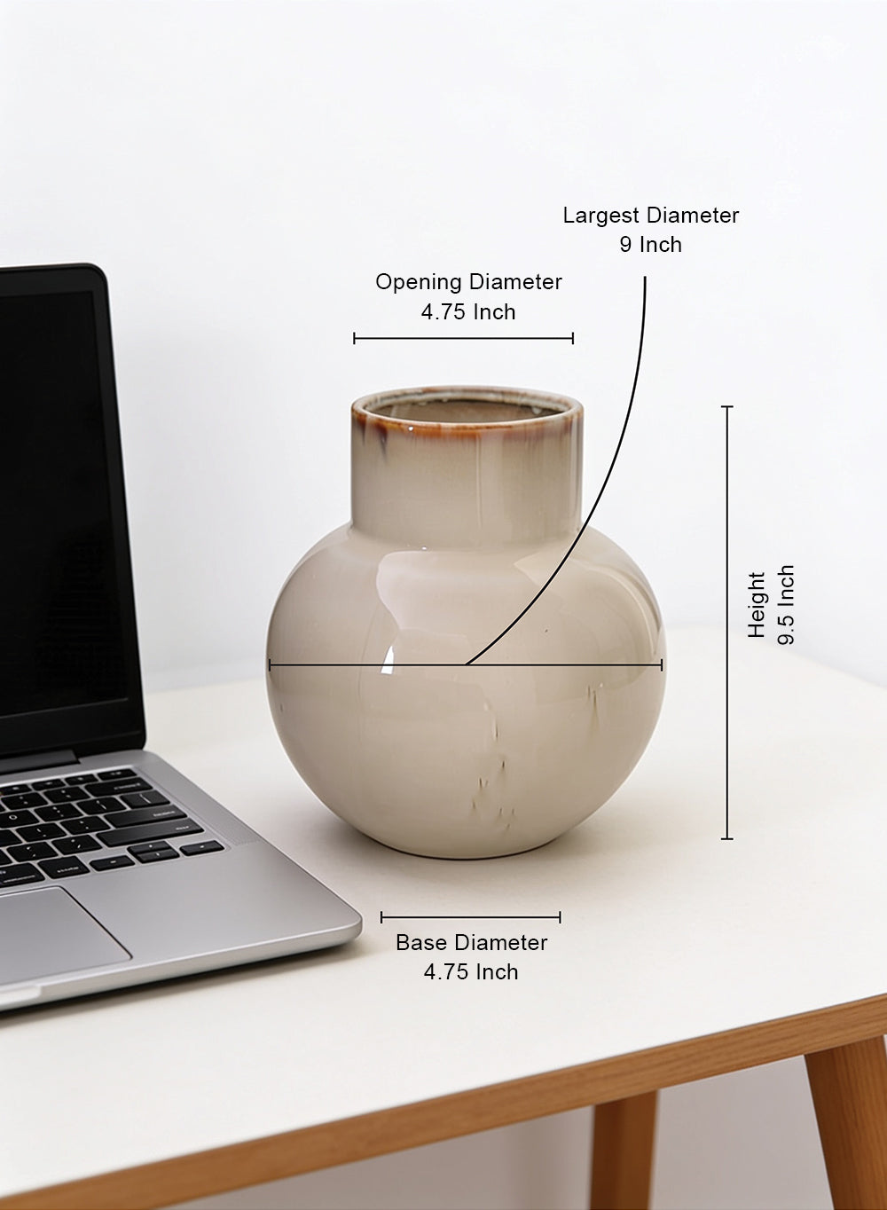 Asahi Cream Ceramic Vase Collection