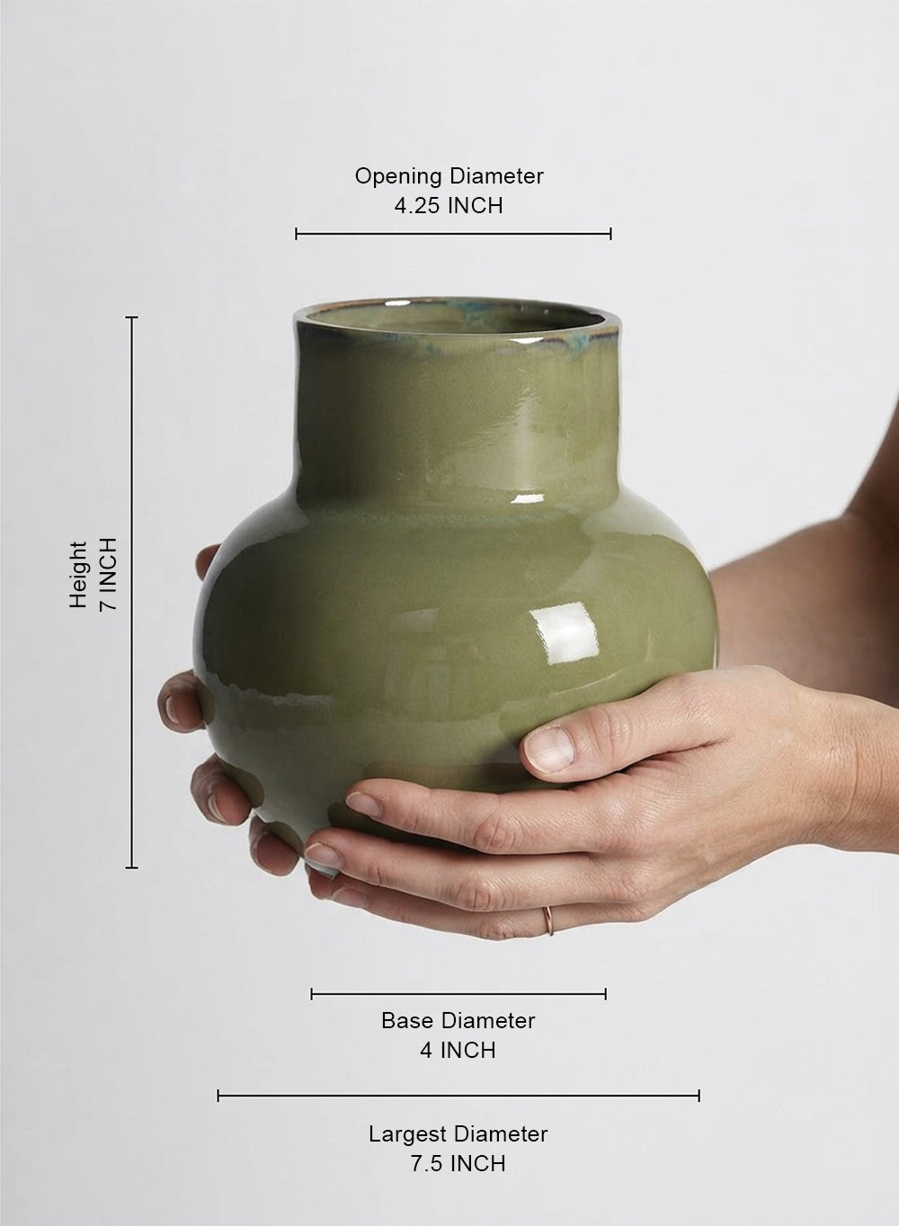 Asahi Moss Green Ceramic Vase Collection