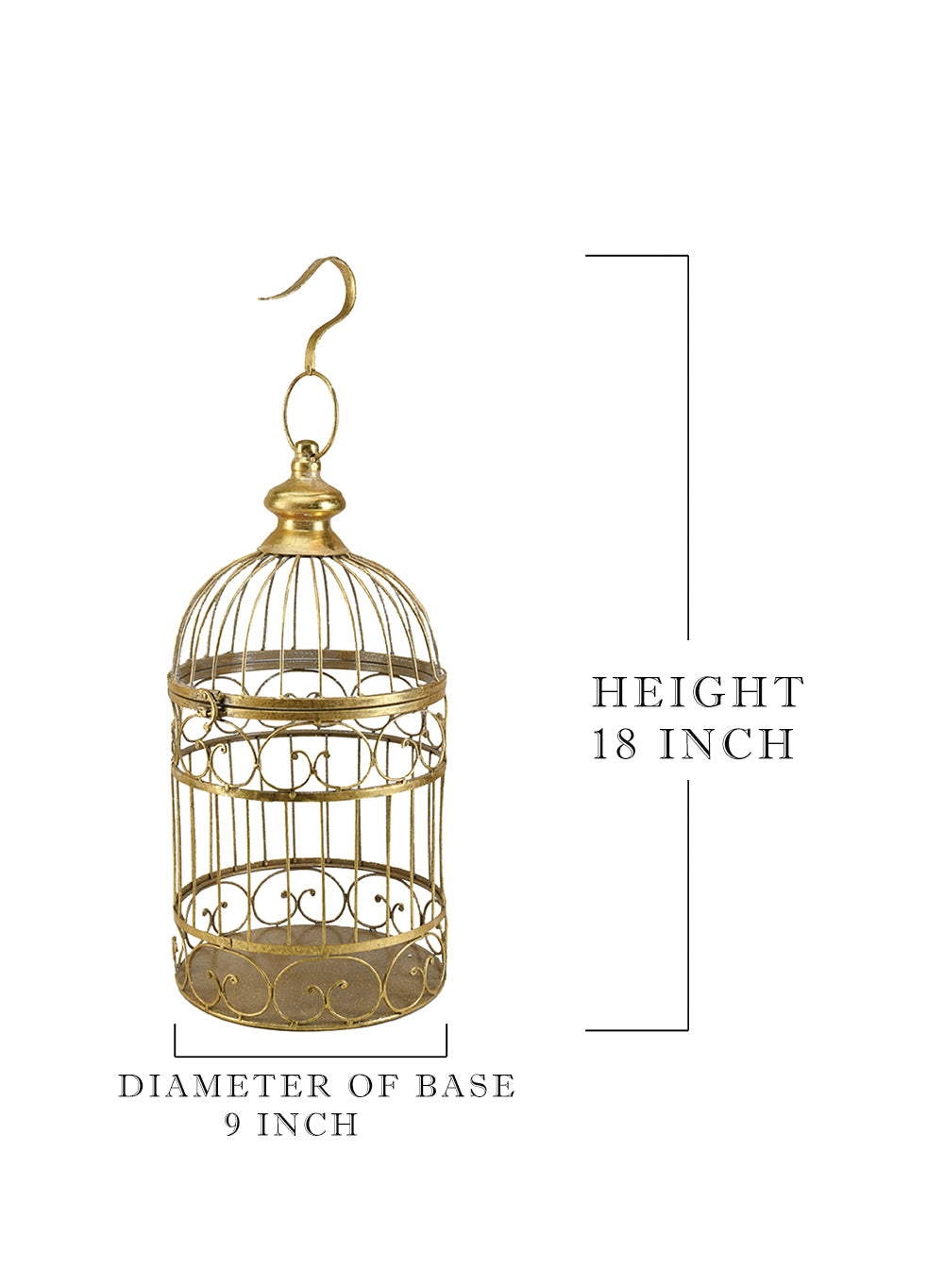 Birdcage Decor, Silver Metal in 2 Sizes & Color