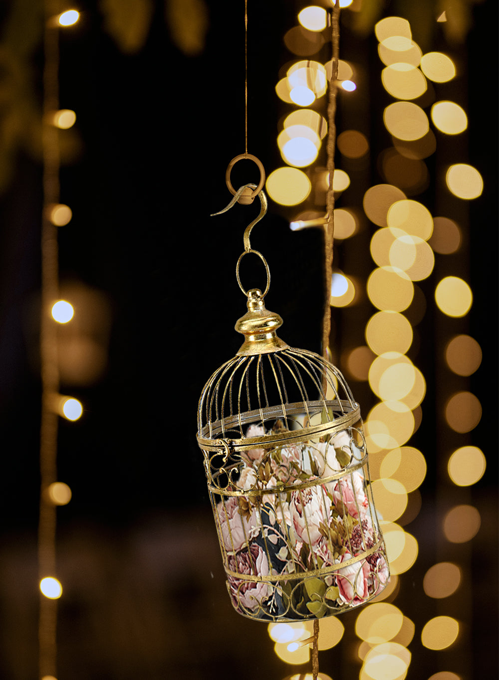 Birdcage Decor, Silver Metal in 2 Sizes & Color