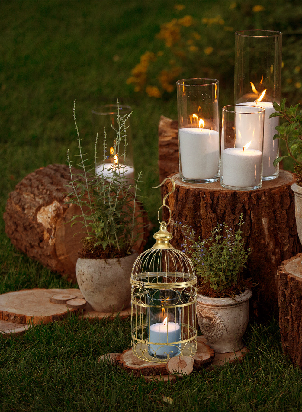 Birdcage Decor, Silver Metal in 2 Sizes & Color