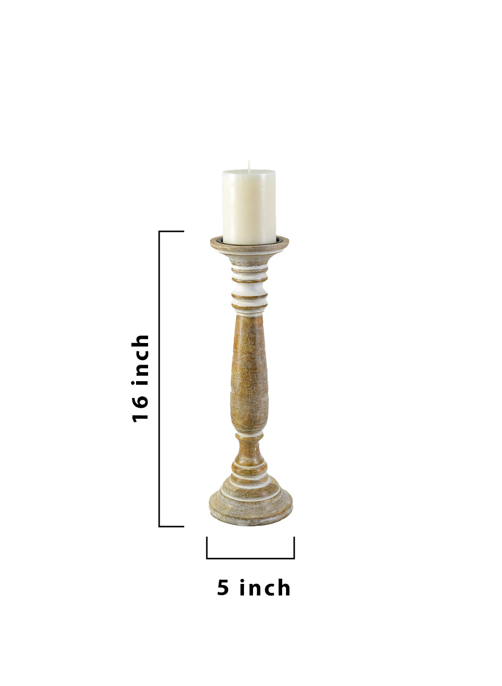 Natural Wood Pillar Candle Holder, in 2 Sizes
