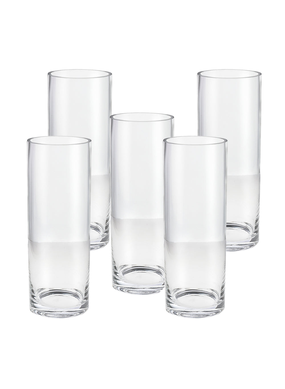 Serene Spaces Living Set of 12 Glass Cylinder Hurricane Vase- 3.5" Dia & 10" Tall