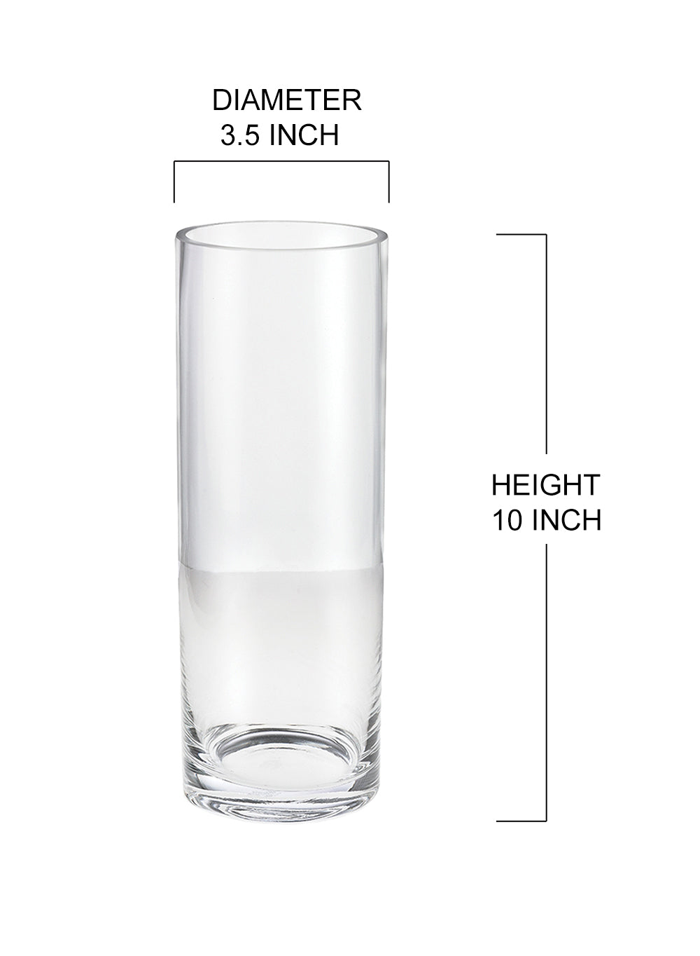 Serene Spaces Living Set of 12 Glass Cylinder Hurricane Vase- 3.5" Dia & 10" Tall