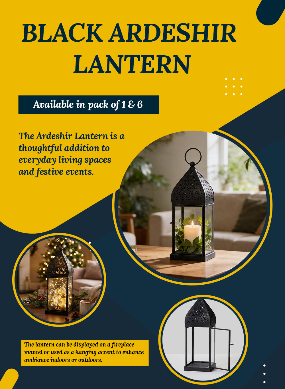 Moroccan Metal Candle Lantern Collection