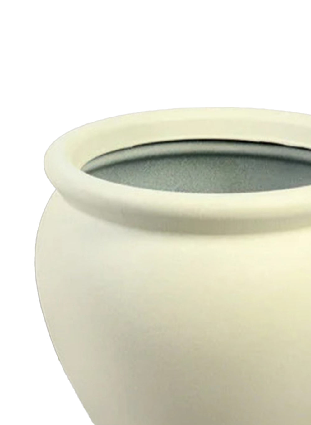 Off-White PVC Planter, Round Pot with Drainage Hole, Available in 2 Sizes