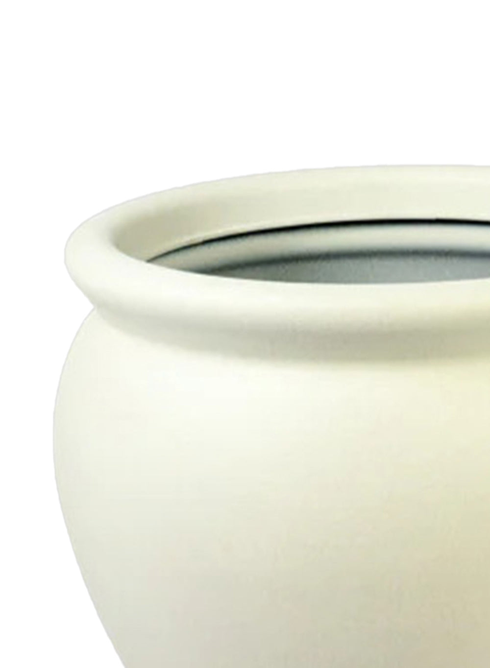 Off-White PVC Planter, Round Pot with Drainage Hole, Available in 2 Sizes