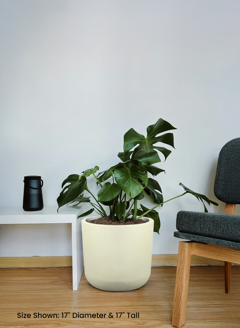 White Matte PVC Planter, in 3 Sizes