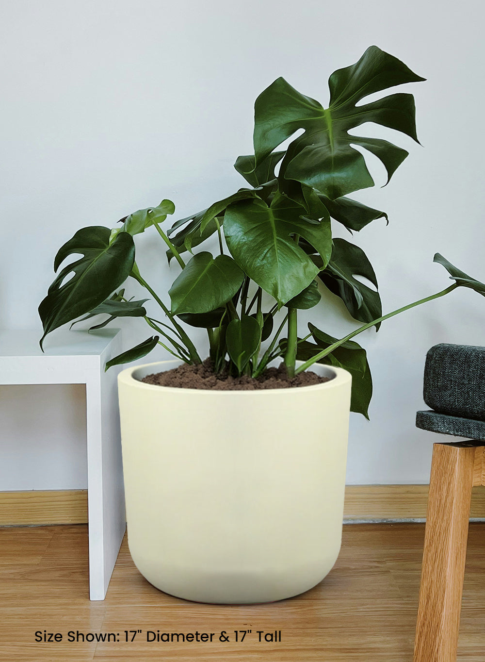 White Matte PVC Planter, in 3 Sizes