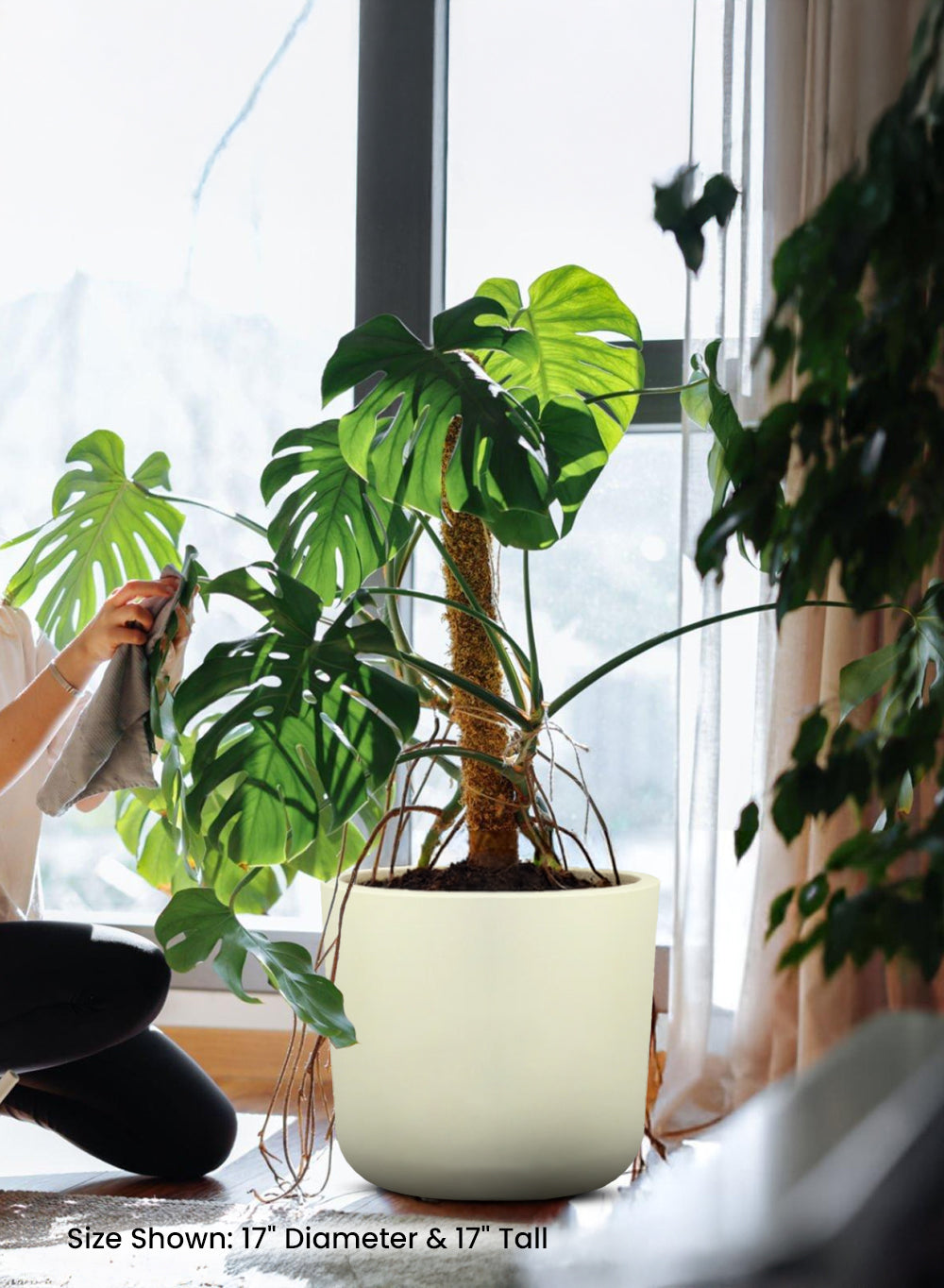 White Matte PVC Planter, in 3 Sizes