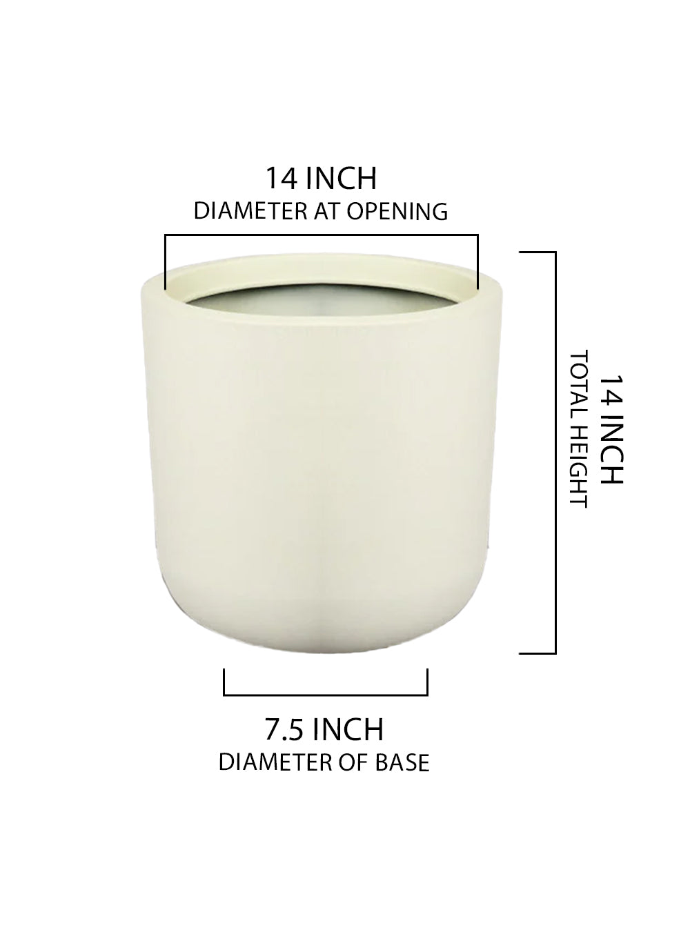 White Matte PVC Planter, in 3 Sizes