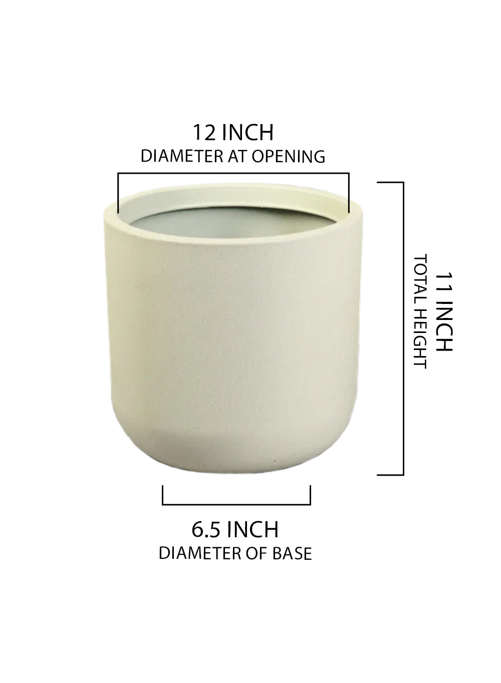 White Matte PVC Planter, in 3 Sizes