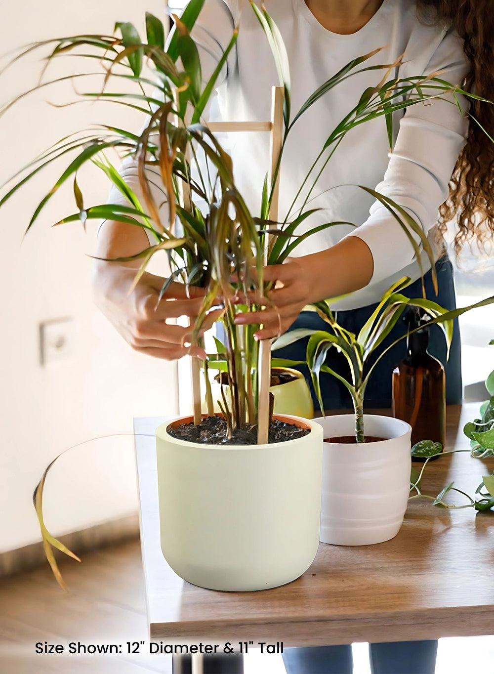 White Matte PVC Planter, in 3 Sizes